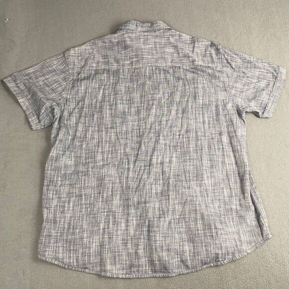 PD & C Short Men's 2X Sleeve Button Down Polo Shirt Dark Gray Denim 100% Cotton - Picture 10 of 12